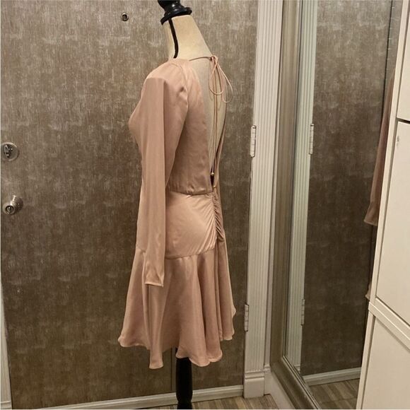 Zimmermann 100% viscose Elegant Pink Long Sleeve ruched Dress, S - Picture 8 of 13